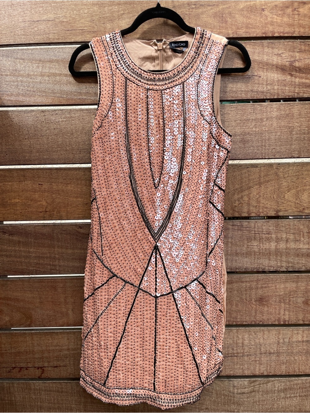 Bebe B Vintage Hand Beaded Dress, Silk, Size 6, NWT
